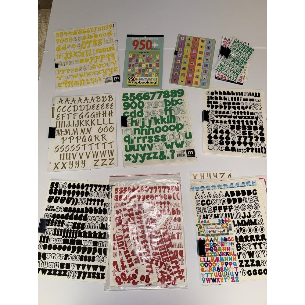 Huge Alphabet Sticker Lot Scrapbooking Letters Numbers Bundle